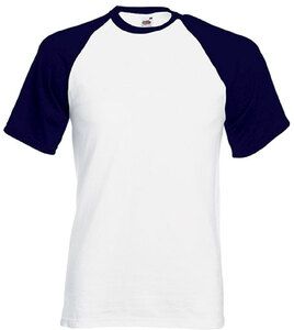 Fruit of the Loom SC61026 - T-Shirt Base-Ball White/Deep navy