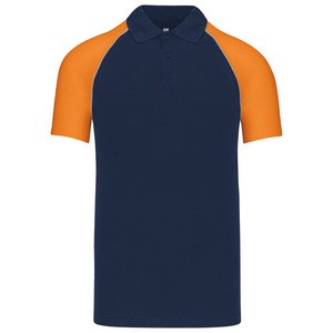 Kariban K226 - POLO BASE BALL MANCHES COURTES Navy/Orange