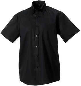 Russell Collection RU957M - Chemise Manches Courtes Sans Repassage Pour Homme Noir