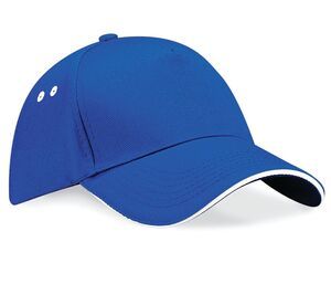 Beechfield B15C - Casquette Panneaux 100% Coton Bright Royal/White