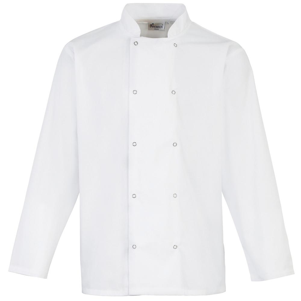 Premier PR665 - Veste de cuisinier à manches longues à devant pressionné