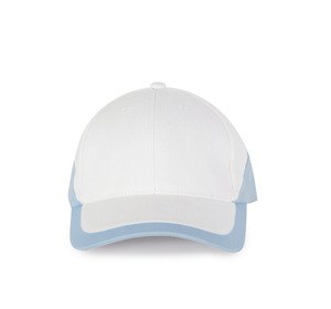 K-up KP045 - RACING - CASQUETTE BICOLORE 6 PANNEAUX White / Sky Blue