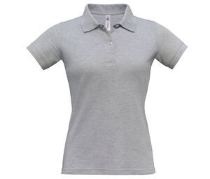 B&C BC412 - Polo Femme Safran 100% Coton Heather Grey