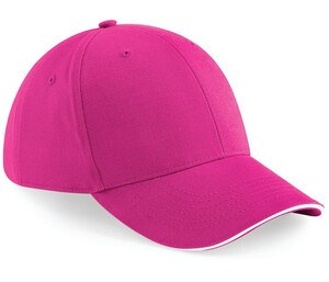 Beechfield BF020 - Casquette de Sport 6 Panneaux Fuchsia/white