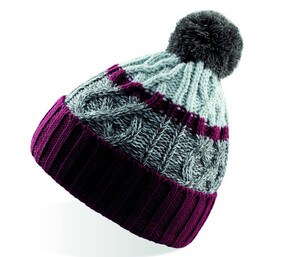 Atlantis AT029 - Bonnet Cool avec Pompon Burgundy/Grey