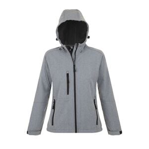 SOL'S 46802 - REPLAY WOMEN Softshell Femme à Capuche Gris clair melange