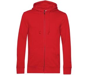 B&C BCU35B - Sweat capuche zippé organique Rouge