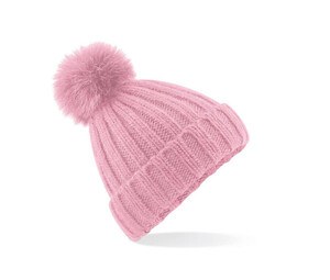 Beechfield BF413 - Bonnet Verbier grosse maille Pop Pom Dusky Pink