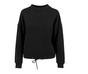 BUILD YOUR BRAND BY058 - Sweat femme oversize col rond Noir