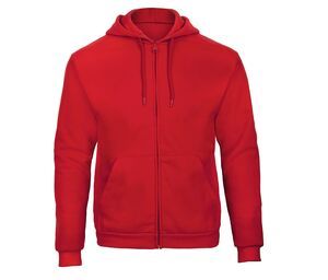 B&C ID205 - Sweat À Capuche Zippé Rouge