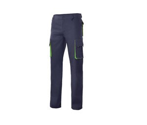 VELILLA V3004 - PANTALON MULTIPOCHES BICOLORE Navy/Lime