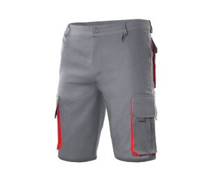 VELILLA V3007 - BERMUDAS MULTIPOCHES BICOLORE Grey/Red