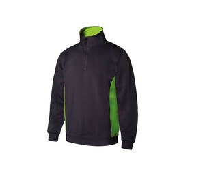 VELILLA V5704 - Sweat bicolore col zippé Navy/Lime