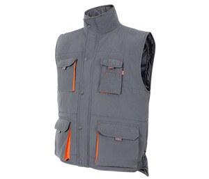 VELILLA V5902 - GILET MATELASSÉ BICOLORE MULTI-POCHES Grey/ Orange