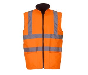 YOKO YK008F - Bodywarmer réversible haute visibilité Hi Vis Orange