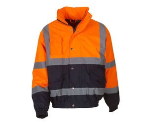 YOKO YK218 - Veste bomber haute visibilité Hi Vis Orange/Navy