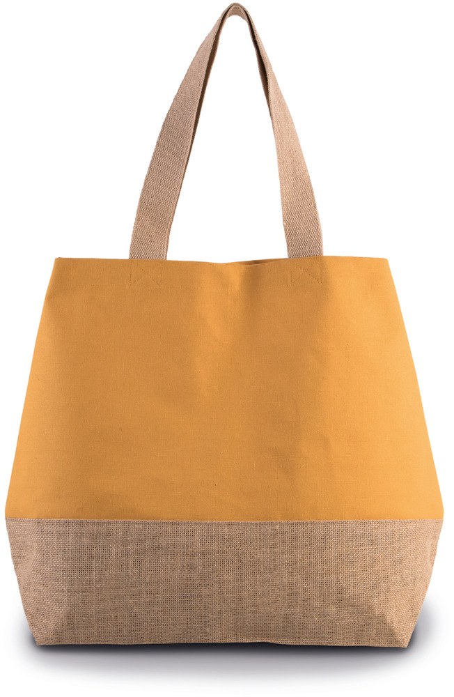 Kimood KI0235 - Sac shopping en toiles de coton & jute