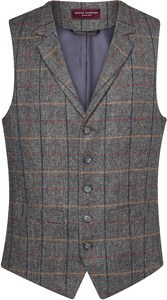 Brook Taverner BT1463 - Gilet homme Memphis Grey Brown Check