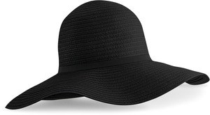 Beechfield B740 - Chapeau d'été à bord large marbella Noir