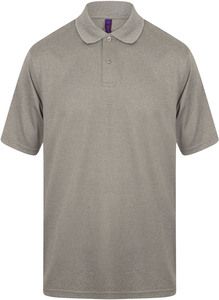 Henbury H475 - Polo Homme Coolplus® Heather Grey