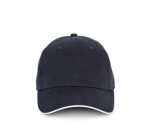 K-up KP198 - Casquette en coton bio avec visière sandwich contrastée - 6 panneaux