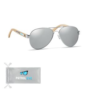 GiftRetail MO6450 - HONIARA Lunettes de soleil en bambou shiny silver