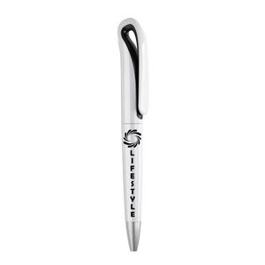 GiftRetail MO7793 - WHITESWAN Stylo à bille Twist en ABS Noir