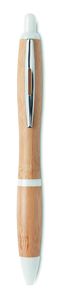 GiftRetail MO9485 - RIO BAMBOO Stylo bille en ABS et bambou. Blanc