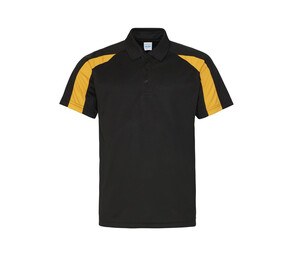 JUST COOL JC043 - Polo de sport contrasté Jet Black / Gold