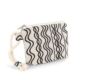 Kimood KI5704 - Pochette zippée recyclé - Motif vague Waved Black