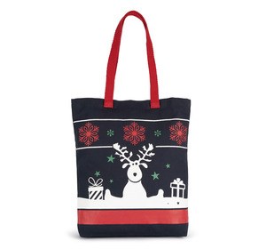 Kimood KI0733 - Sac shopping avec motifs de Noël Night Navy