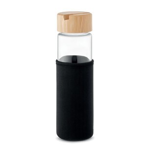 GiftRetail MO2106 - TINAROO Bouteille verre et bambou 600ml Noir