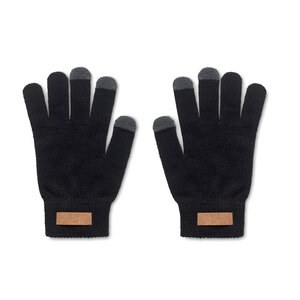 GiftRetail MO6955 - DACTILE Gants tactiles en RPET Noir