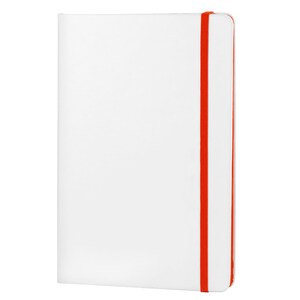 EgotierPro 37088 - Carnet PU blanc avec bande élastique colorée COLORE Rouge