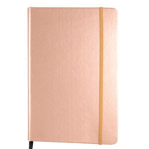 EgotierPro 38008 - Carnet A5 Couverture PU Métallique 80 Feuilles LUMINE ROCLMETAL