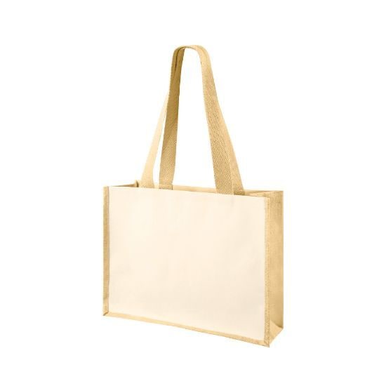 EgotierPro 39002 - Sac en coton 230 gr/m2 et jute laminé SHOPPER