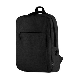 EgotierPro 50029 - Sac à dos RPET pour ordinateur avec sortie casque CHUCK Noir