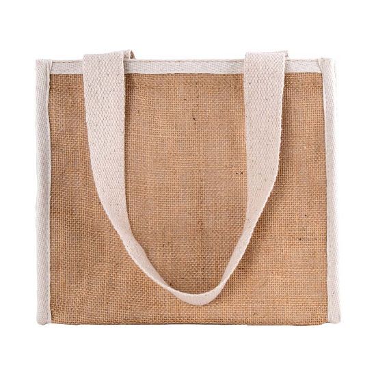 EgotierPro 52007 - Sac Isotherme en Jute avec Poche Canvas MALIBU