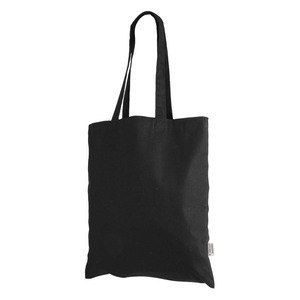 EgotierPro 52043 - Sac en Coton Bio 140 gr/m² à Longues Anses COLORS Noir