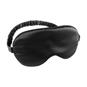 EgotierPro 52529 - Masque de nuit confortable en satin SIROS Noir