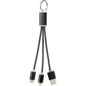 GiftRetail 134961 - Câble de chargement 3-en-1 avec porte-clés Metal