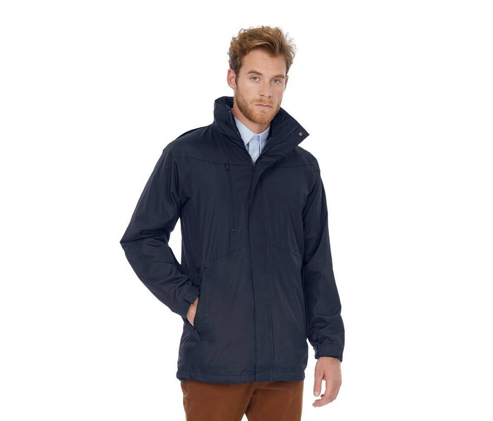 B&C BC340 - Parka Homme Imperméable Coupe-Vent Poche Poitrine Zippée