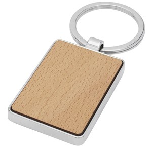 GiftRetail 118124 - Porte-clés rectangulaire Mauro en bois de hêtre