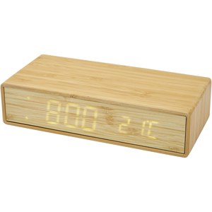 GiftRetail 124243 - Chargeur à induction Minata en bambou avec horloge