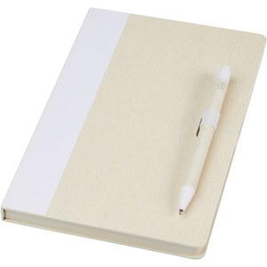 GiftRetail 107811 - Ensemble carnet de notes format A5 et stylo bille, à partir de briques de lait recyclées, Dairy Dream